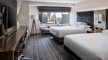 Room, 2 Queen Beds, City View | Premium bedding, down comforters, pillowtop beds, in-room safe