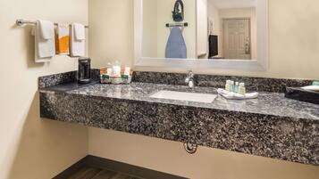 Room, 2 Double Beds, Non Smoking | Bathroom | Combined shower/tub, free toiletries, hair dryer, towels