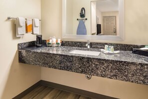 Room, 2 Double Beds, Non Smoking | Bathroom | Combined shower/tub, free toiletries, hair dryer, towels