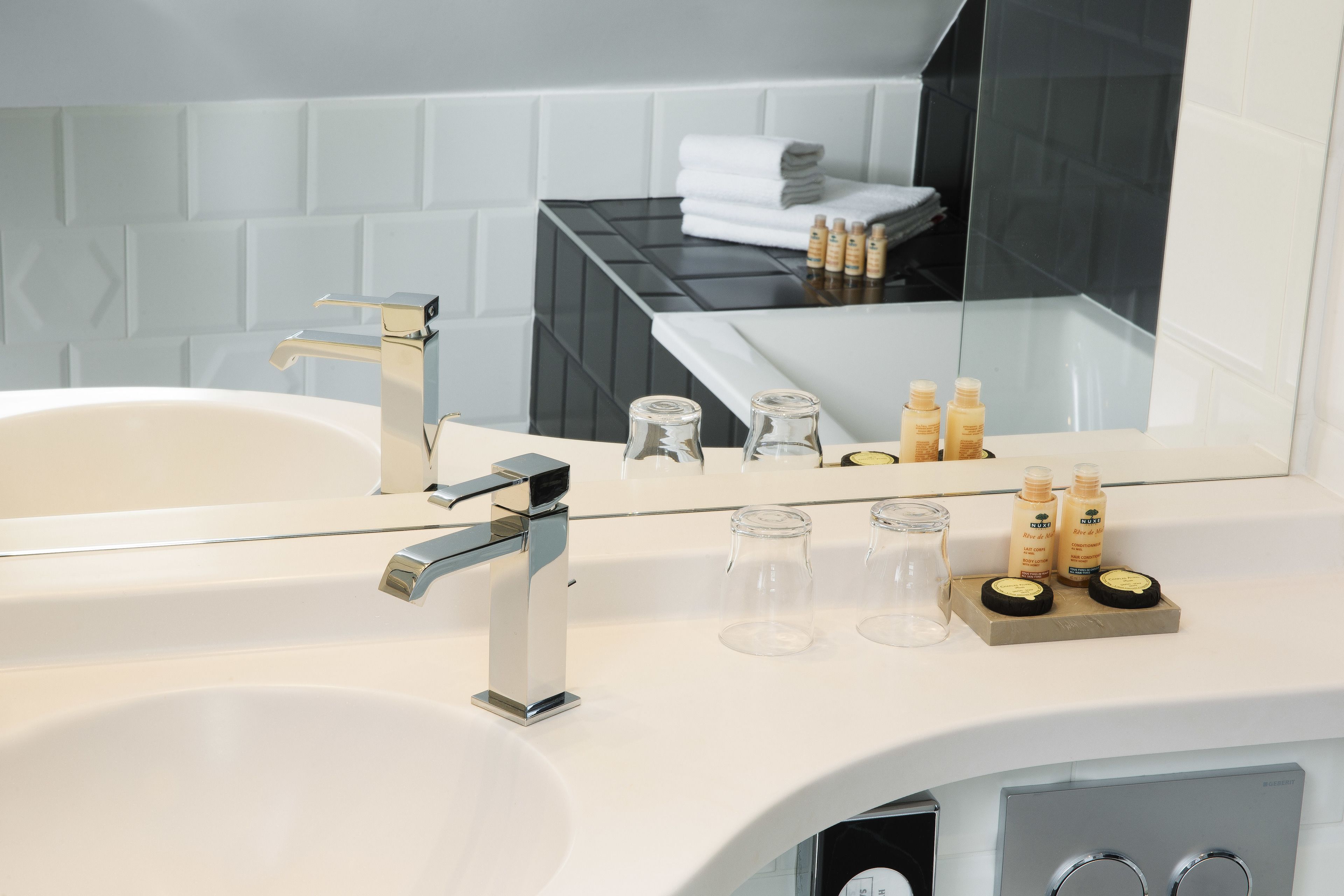 free toiletries, hair dryer, towels