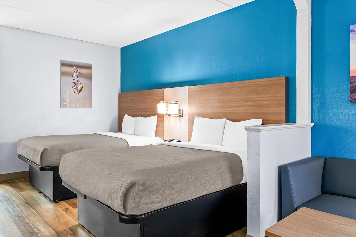Standard Room, 2 Double Beds, Non Smoking | In-room safe, desk, iron/ironing board, free WiFi