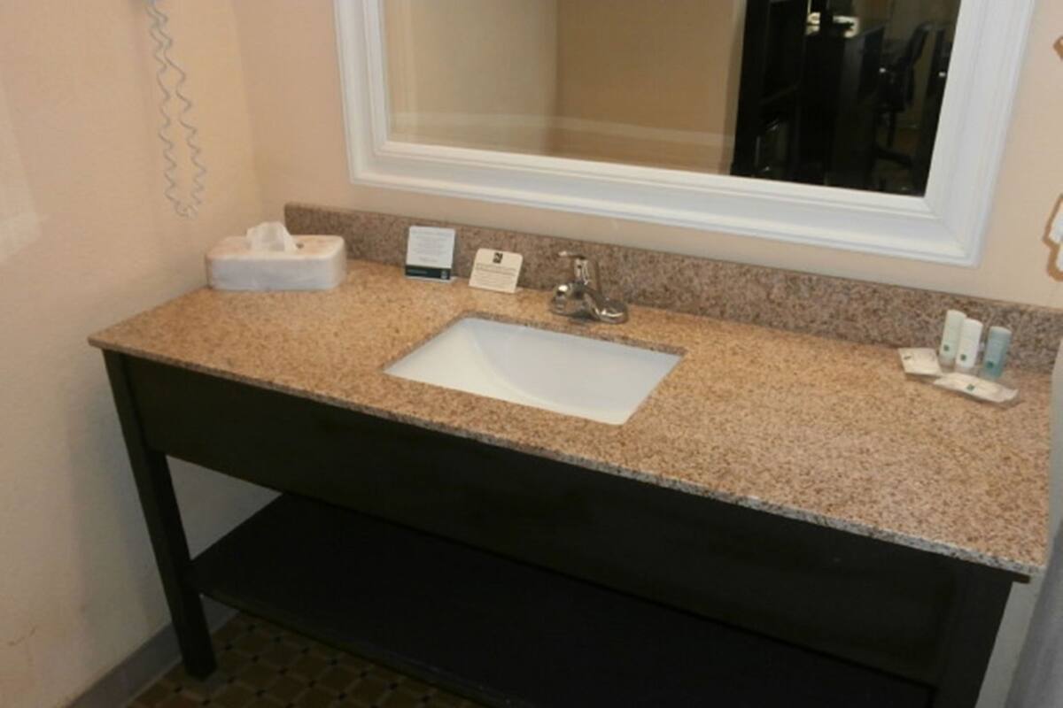 Bathroom | Combined shower/tub, free toiletries, hair dryer, towels