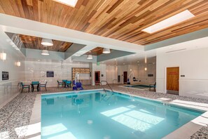 Indoor pool, open 6:00 AM to 10:00 PM, sun loungers