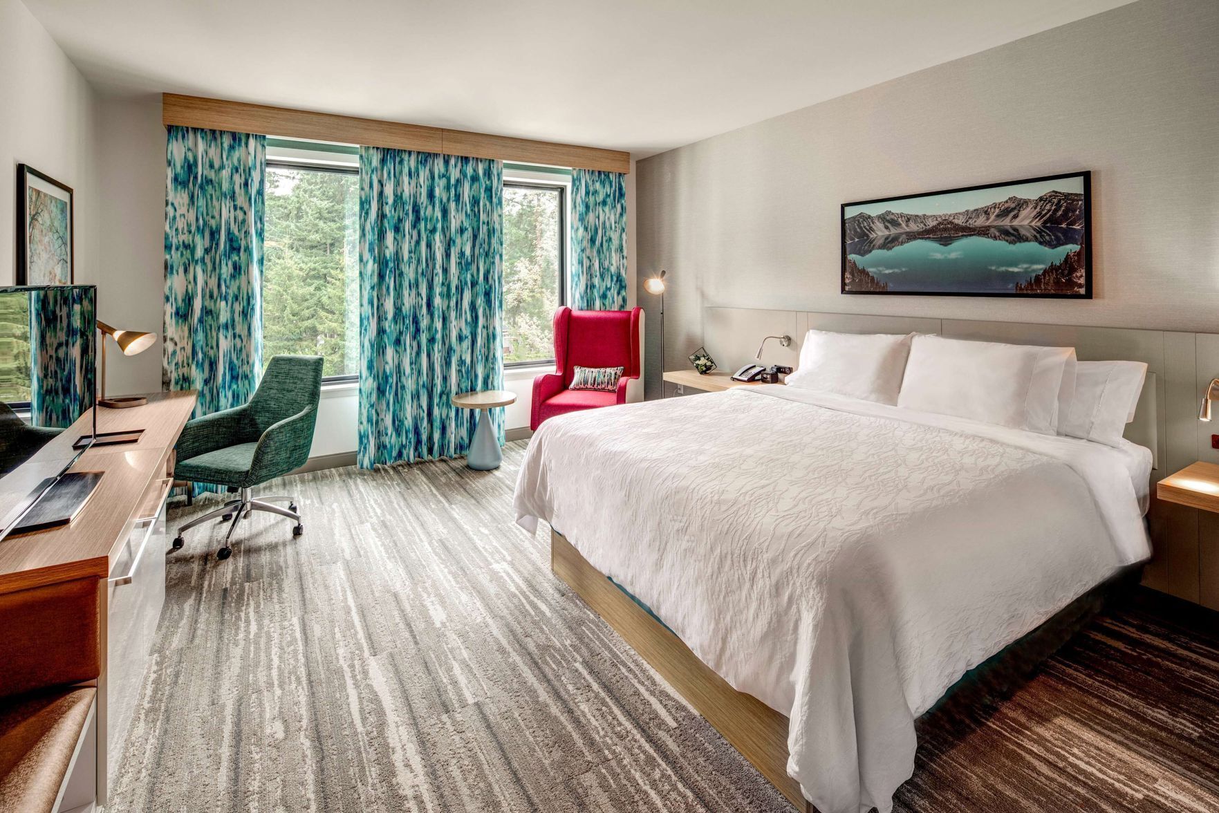 Premium bedding, down comforters, pillowtop beds, minibar