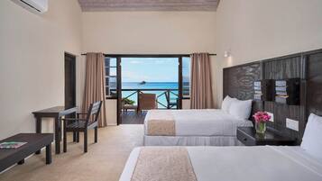 Superior Seaview Room (2 Double Beds) | Premium bedding, minibar, in-room safe, individually decorated