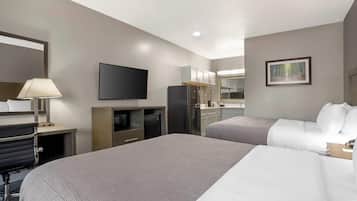 Room, 2 Queen Beds, Non Smoking (Upgrade) | Desk, laptop workspace, iron/ironing board, free WiFi