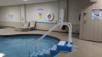 Indoor pool, open 10:00 AM to 11:00 PM, sun loungers