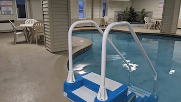 Indoor pool, open 10:00 AM to 11:00 PM, sun loungers