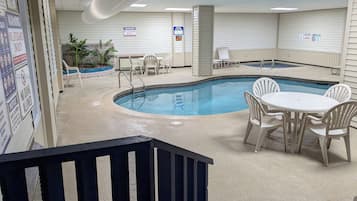 Indoor pool, open 10:00 AM to 11:00 PM, sun loungers