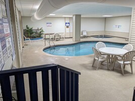 Indoor pool, open 10:00 AM to 11:00 PM, sun loungers