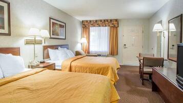 Standard Room, 2 Queen Beds, Non Smoking | In-room safe, desk, iron/ironing board, rollaway beds