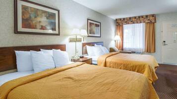 Standard Room, 2 Queen Beds, Non Smoking | In-room safe, desk, iron/ironing board, rollaway beds