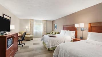 Family Suite, 2 Double Beds | Hypo-allergenic bedding, desk, laptop workspace, blackout curtains