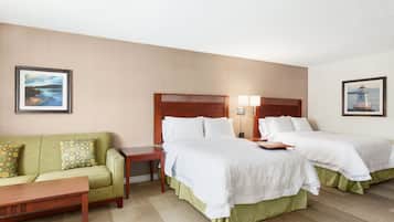 Family Suite, 2 Double Beds | Hypo-allergenic bedding, desk, laptop workspace, blackout drapes