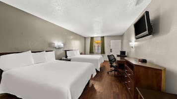 Room, 2 Queen Beds, Smoking | Desk, iron/ironing board, free WiFi, bed sheets