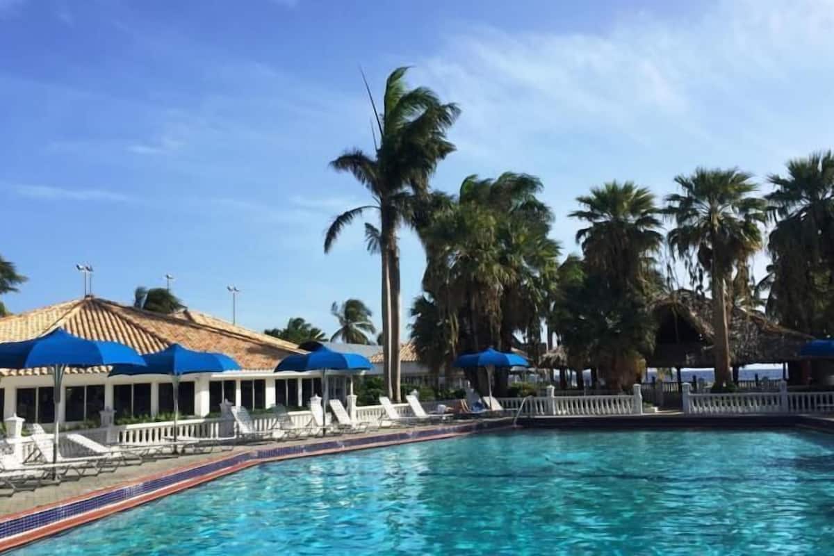 Double Room Pool View | In-room safe, desk, blackout curtains, iron/ironing board