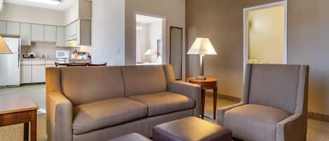Suite, 1 King Bed, Accessible, Non Smoking | Desk, blackout curtains, iron/ironing board, free cots/infant beds