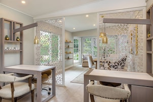 Body treatments, aromatherapy, body scrubs, facials, 2 treatment rooms