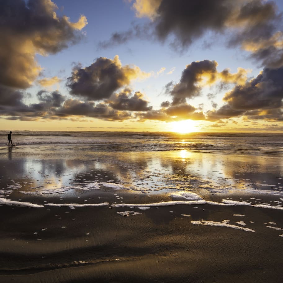 On the beach, beach towels