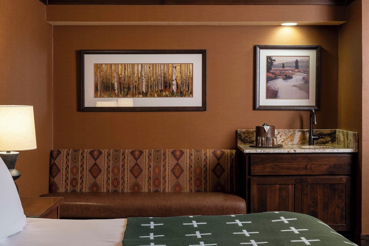 Room, Multiple Beds (Two Queen Beds with Sleeper Sofa) | Egyptian cotton sheets, premium bedding, desk, laptop workspace