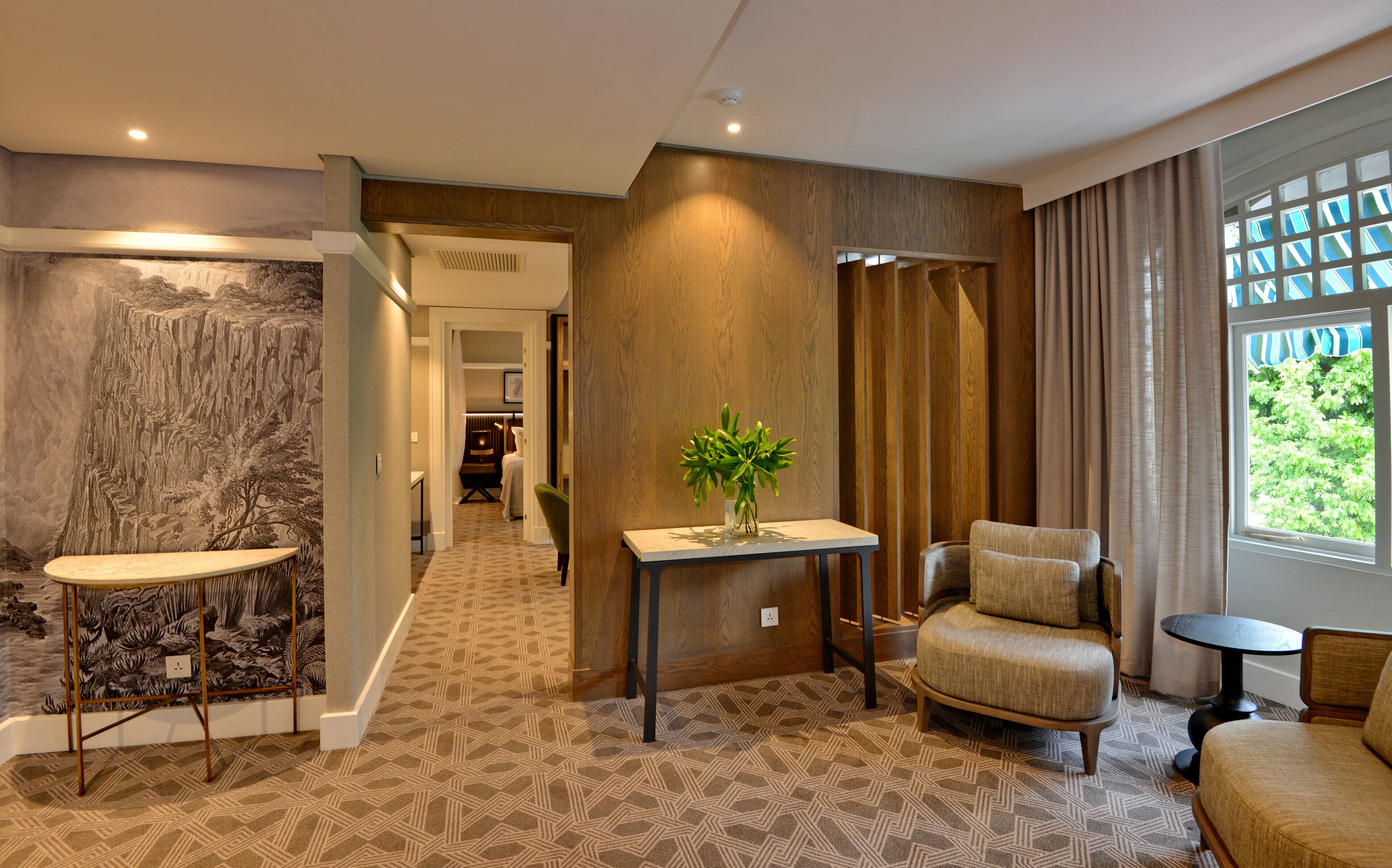 batoka suite (king bed) view of victora falls | 1 bedroom, minibar, in-room safe, desk