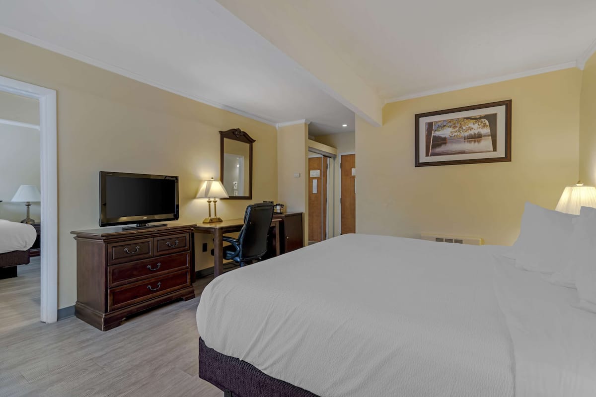 Standard Room, Multiple Beds, Refrigerator, Poolside | In-room safe, desk, laptop workspace, blackout drapes