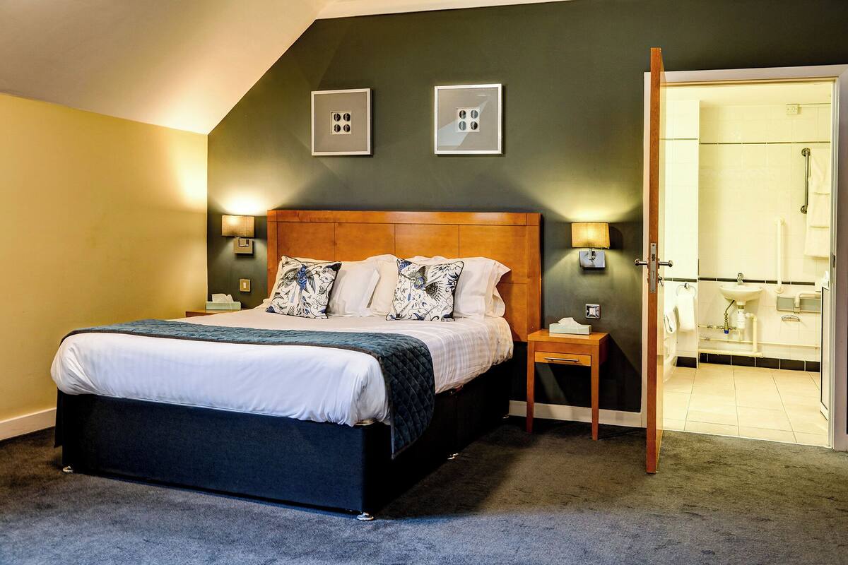Habitación estándar, 1 cama King size y sofá cama, con acceso para personas discapacitadas | Escritorio, cortinas blackout y tabla de planchar con plancha 