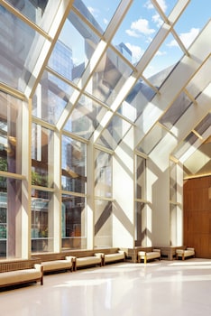 Hotel entrance and lobby at Hyatt Regency Times Square