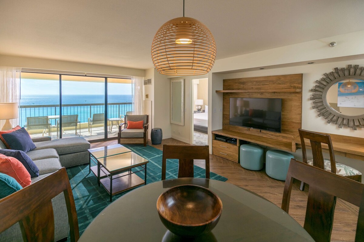 Presidential Suite, 2 Bedrooms | Living area | 52-inch flat-screen TV with cable channels, TV, DVD player