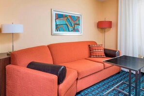 Executive Suite, 1 King Bed with Sofa bed | Living area | 32-inch Smart TV with cable channels, TV, Netflix