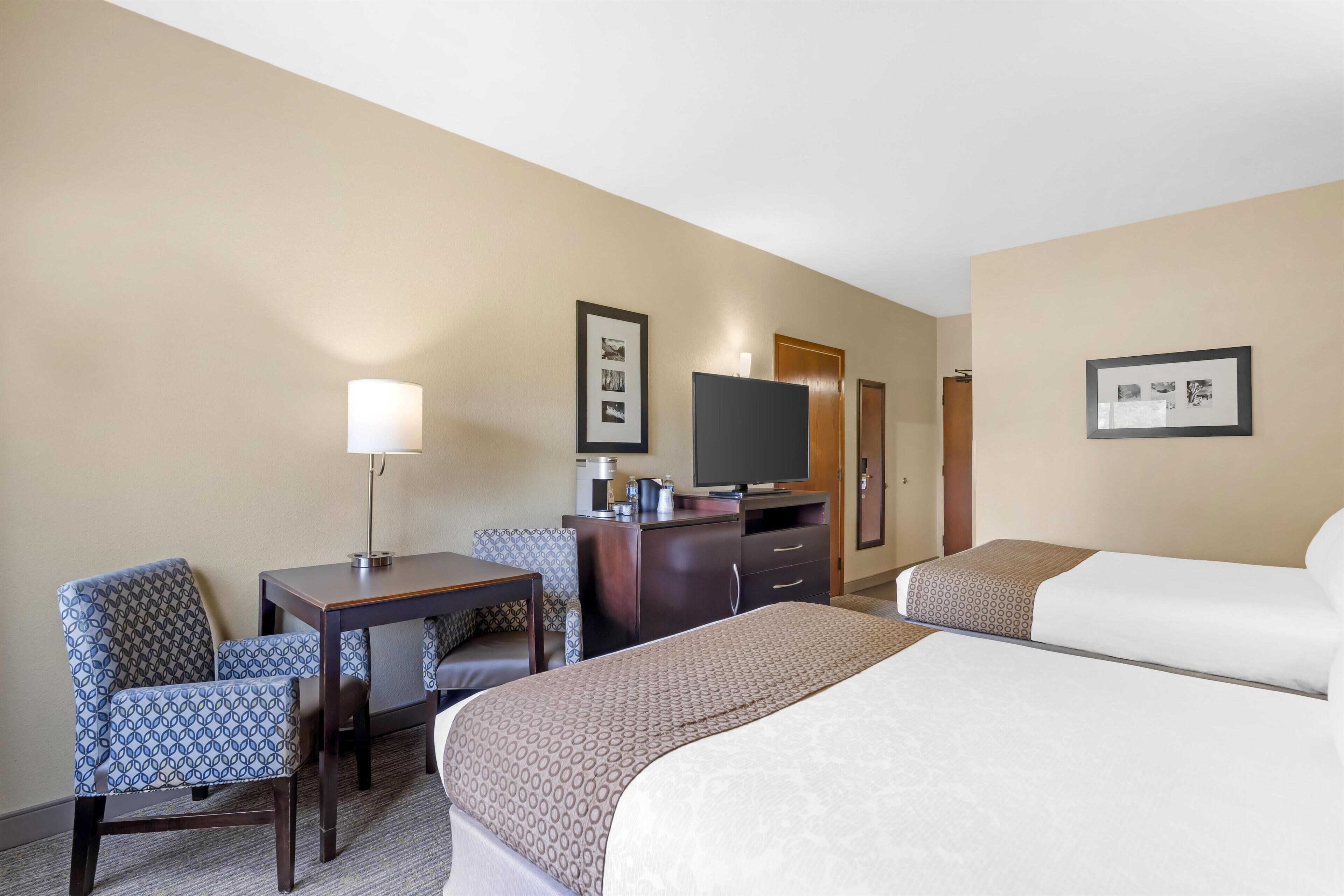 Standard Room, 2 Queen Beds, Refrigerator, Golf View | Premium bedding, desk, laptop workspace, iron/ironing board