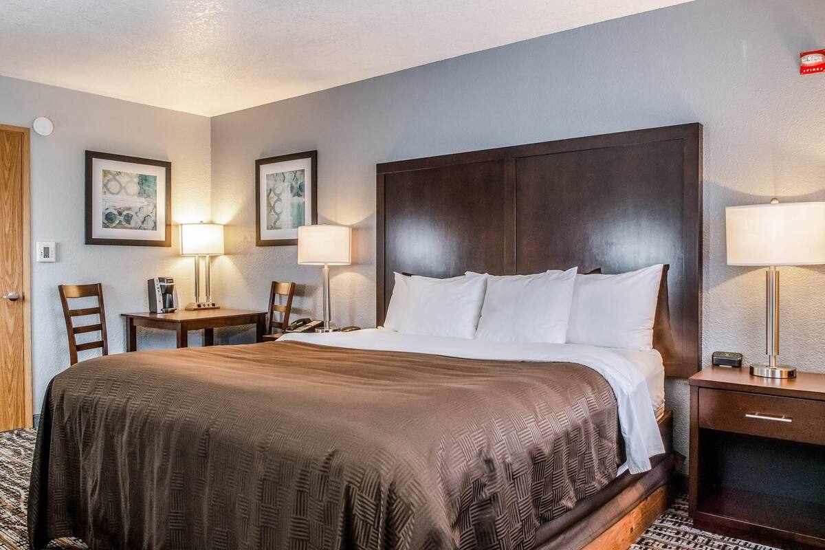 Chambre, 1 très grand lit, accessible aux personnes à mobilité réduite, non-fumeur