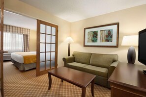Premium bedding, desk, blackout curtains, iron/ironing board