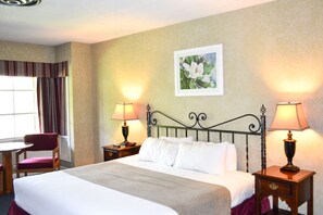 Premium bedding, desk, blackout curtains, iron/ironing board