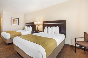 Standard Room, 2 Queen Beds, Non Smoking, Refrigerator | Blackout drapes, iron/ironing board, bed sheets