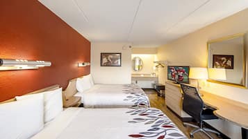 Desk, free WiFi, bed sheets