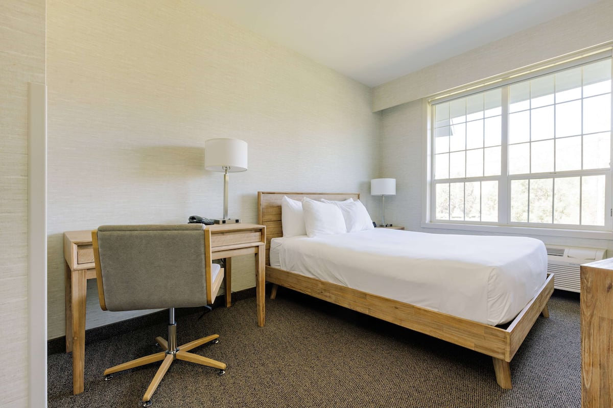 Premium bedding, down comforters, pillowtop beds, desk