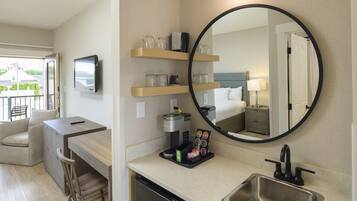 Premium bedding, down comforters, pillowtop beds, desk