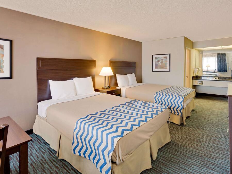 Room, 2 Queen Beds, Non Smoking | Desk, blackout drapes, WiFi (free), alarm clocks