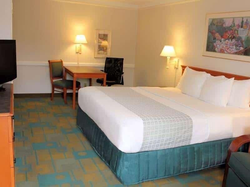 Premium bedding, pillowtop beds, desk, blackout drapes