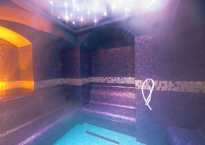 Sauna, hot tub, body treatments, body wraps, body scrubs, facials