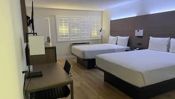 Blackout curtains, iron/ironing board, free WiFi, bed sheets