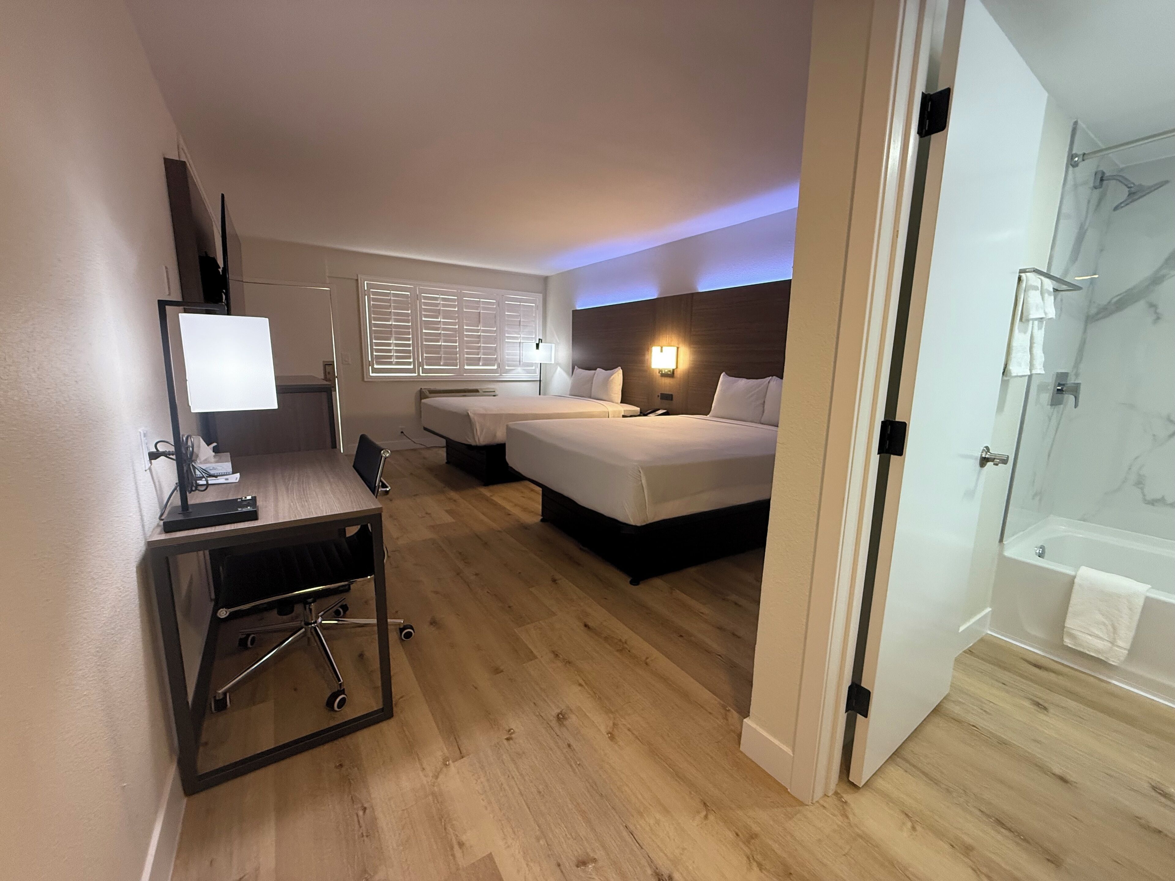 Blackout drapes, iron/ironing board, free WiFi, bed sheets