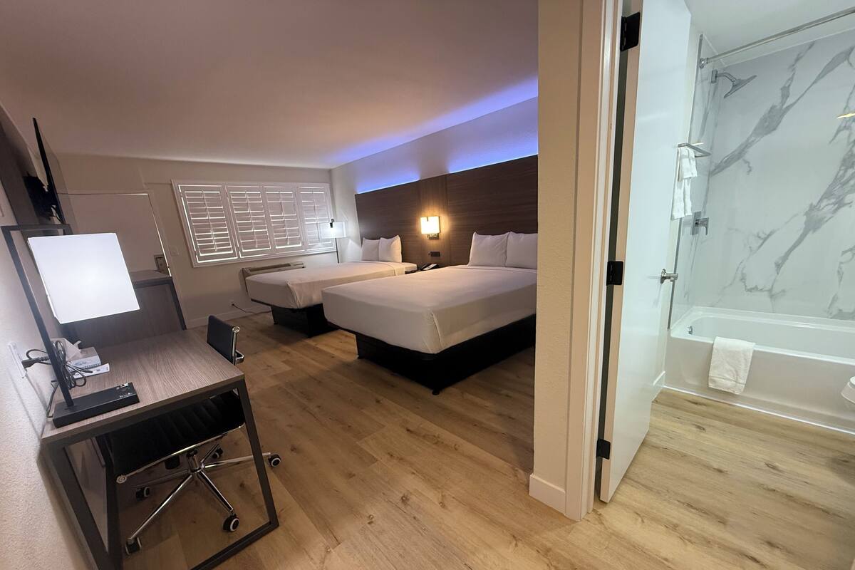 Blackout drapes, iron/ironing board, WiFi (free), bed sheets