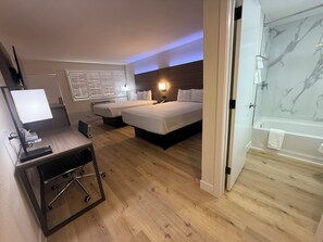 Blackout curtains, iron/ironing board, free WiFi, bed sheets