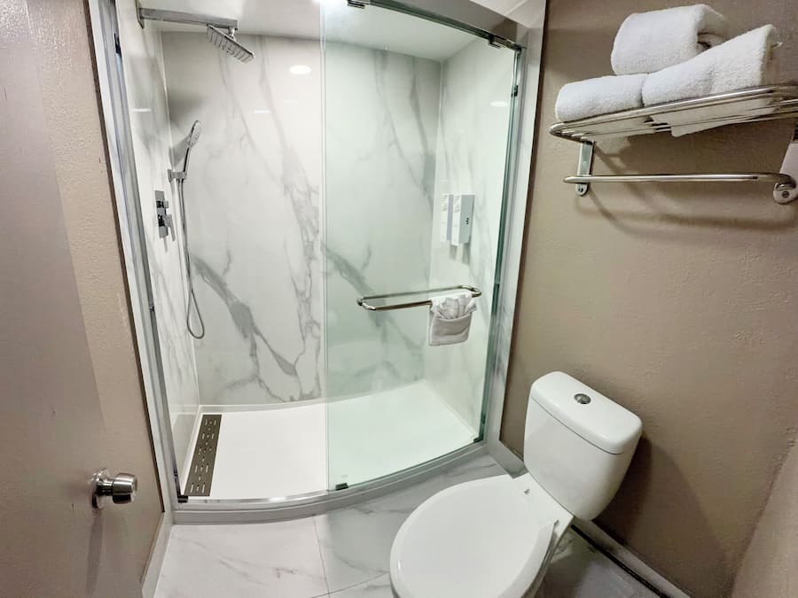 Free toiletries, hair dryer, towels