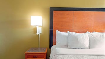 Premium bedding, desk, blackout drapes, iron/ironing board