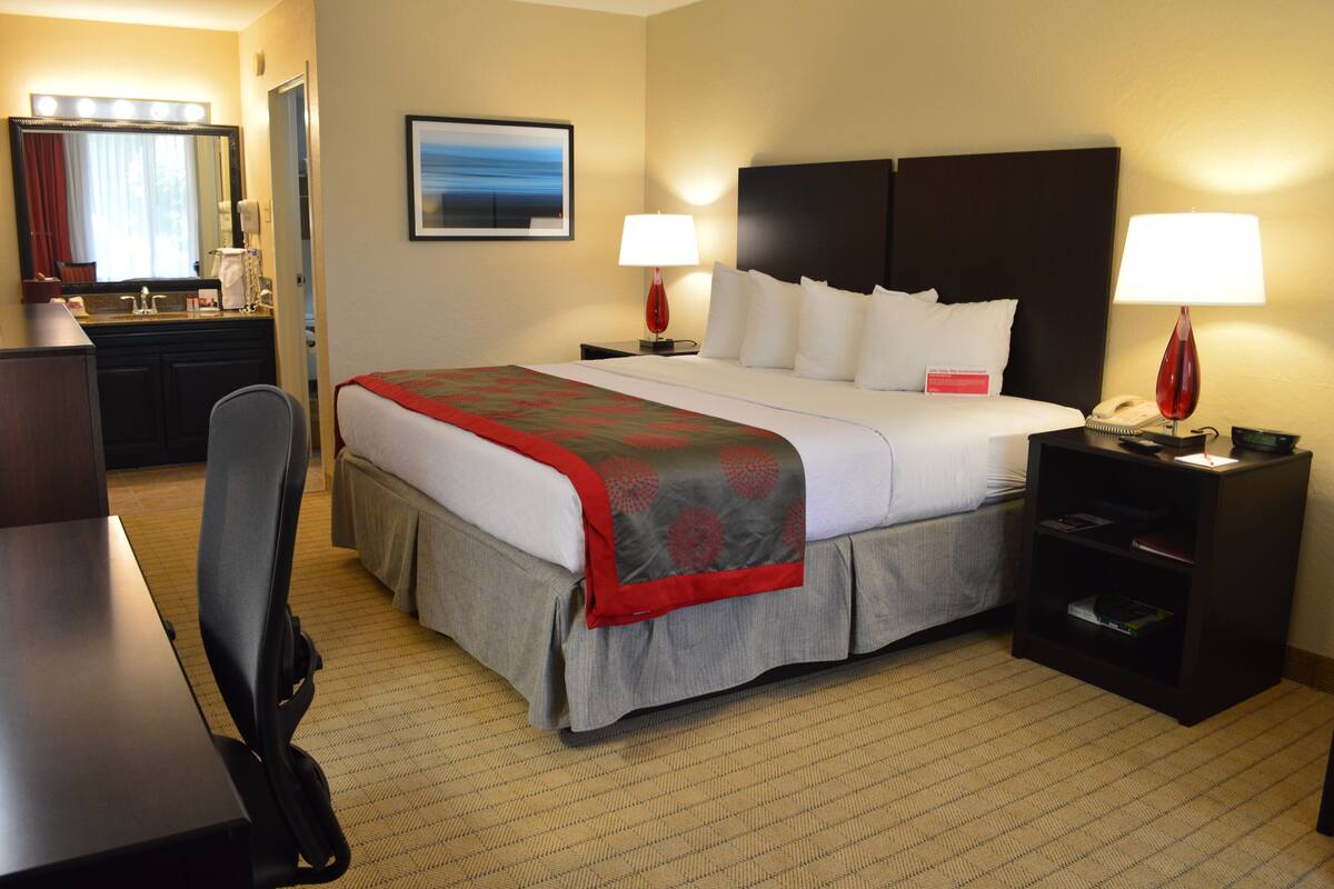 In-room safe, desk, laptop workspace, blackout drapes
