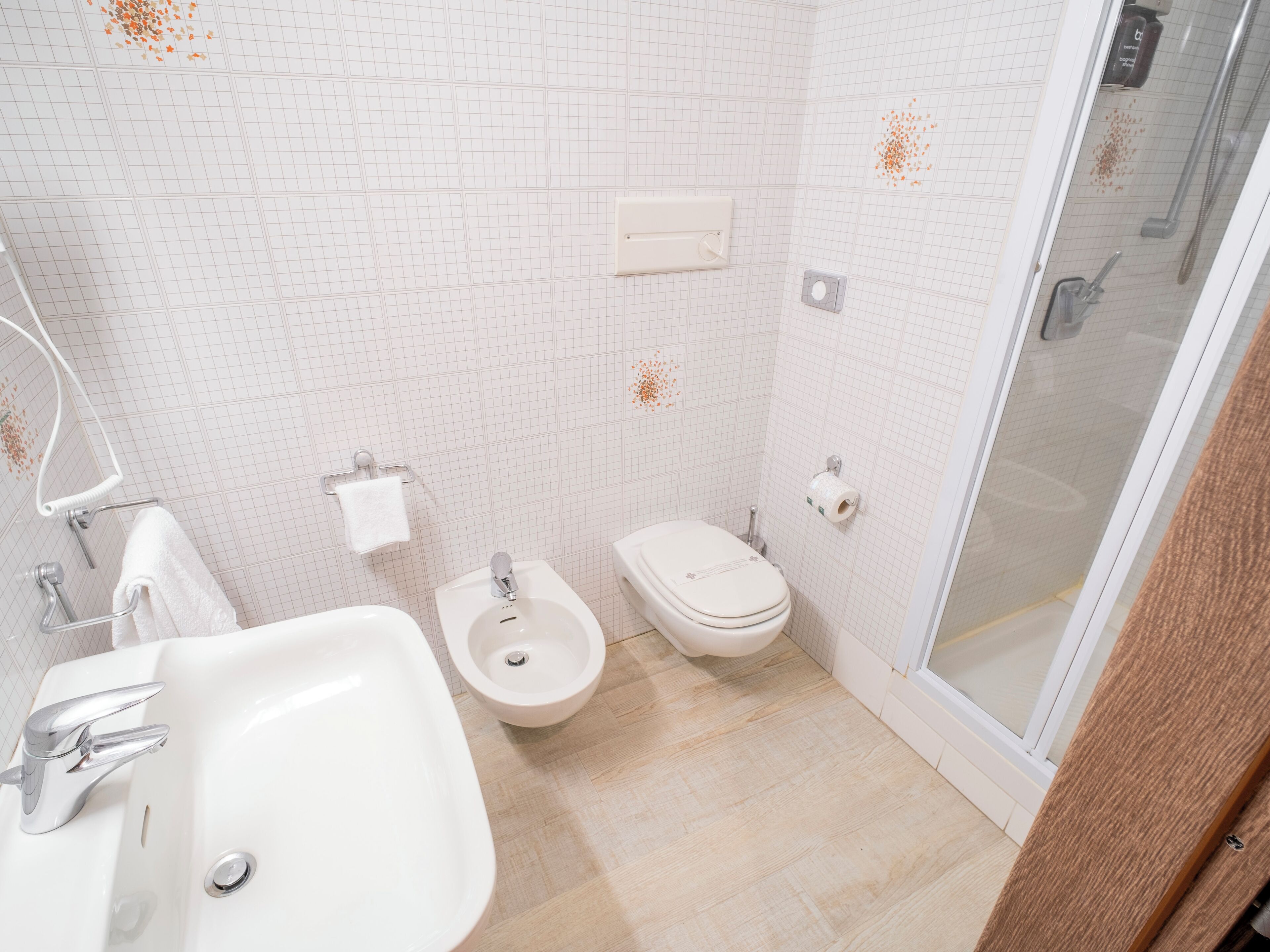 single room | bathroom | free toiletries, hair dryer, bidet, towels