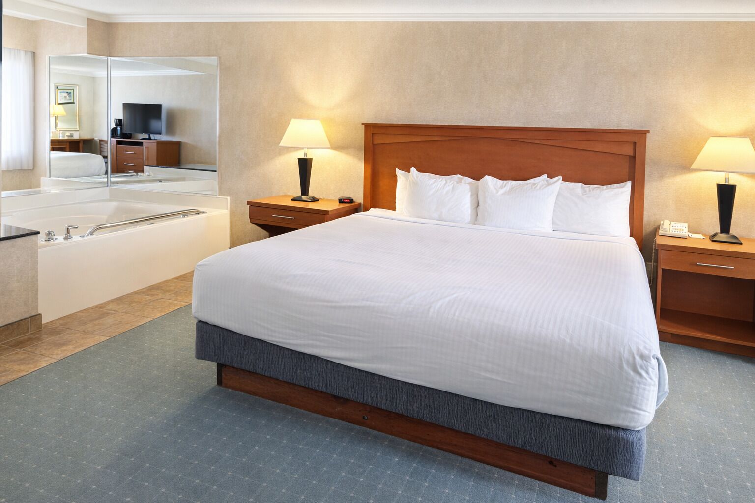 Pillow-top beds, desk, laptop workspace, iron/ironing board